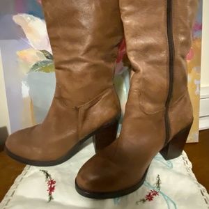 Nine West, brown leather boots, size 8-1/2